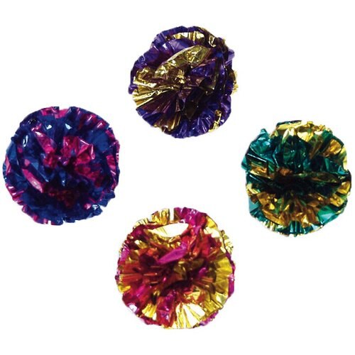 Turbo Krinkle Balls Cat Toy, 4 count